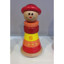 Woodenn Toy de Stacking Ring avec Cute Funny Baby Forme pour bébé enfants et enfants